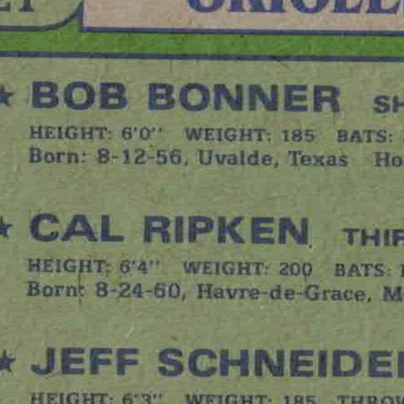 Cal Ripken ROOKIE CARD!!!!!!!!!!!!!!! - Picture 2 of 3